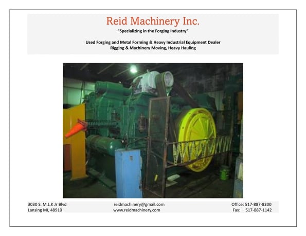 6" National Upsetter Press, 1300 ton, 18" stroke, 27 SPM, 8" grip opening - Image 3