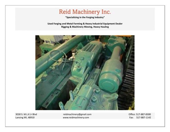 6" National Upsetter Press, 1300 ton, 18" stroke, 27 SPM, 8" grip opening - Image 8