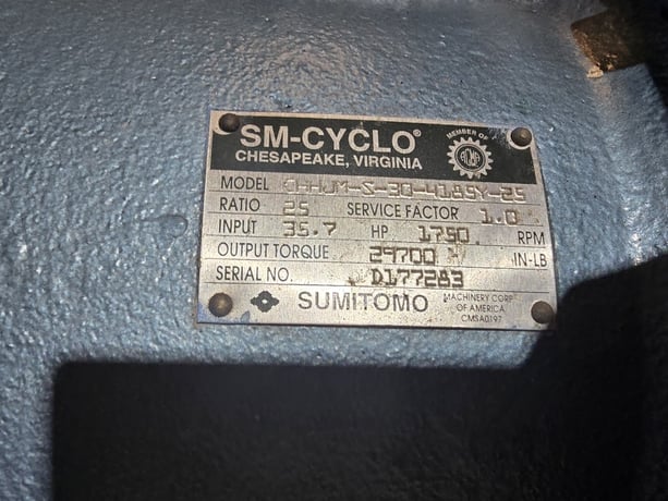 30 HP, Sumitomo #CHHJM-S-30-4185Y/25, planetary gear reducer, 25.00 :1 ratio - Image 2