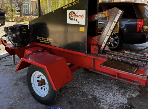 Desco #2500, hydraulic tire shear, one man operation, removable tongue, 2 hand controls - Image 4