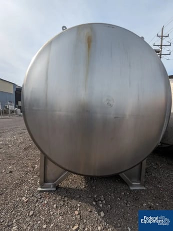 4000 gallon McCann Fab Tank, Stainless Steel, Horizontal, 8' diameter x 10' straight side, dished ends, on - Image 3