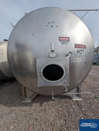 4000 gallon McCann Fab Tank, Stainless Steel, Horizontal, 8' diameter x 10' straight side, dished ends, on - Image 5