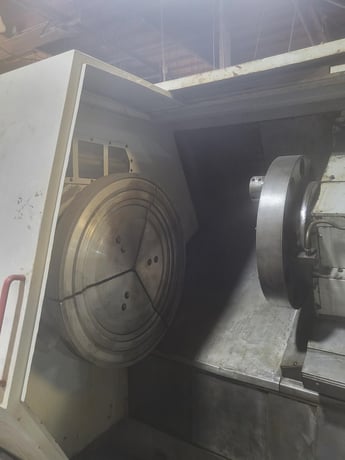 Haas #HL-6, CNC lathe, 40" swing, 15" chuck, 25" dia., 44" lgth, 51" centers, 30 HP, 1999 - Image 4