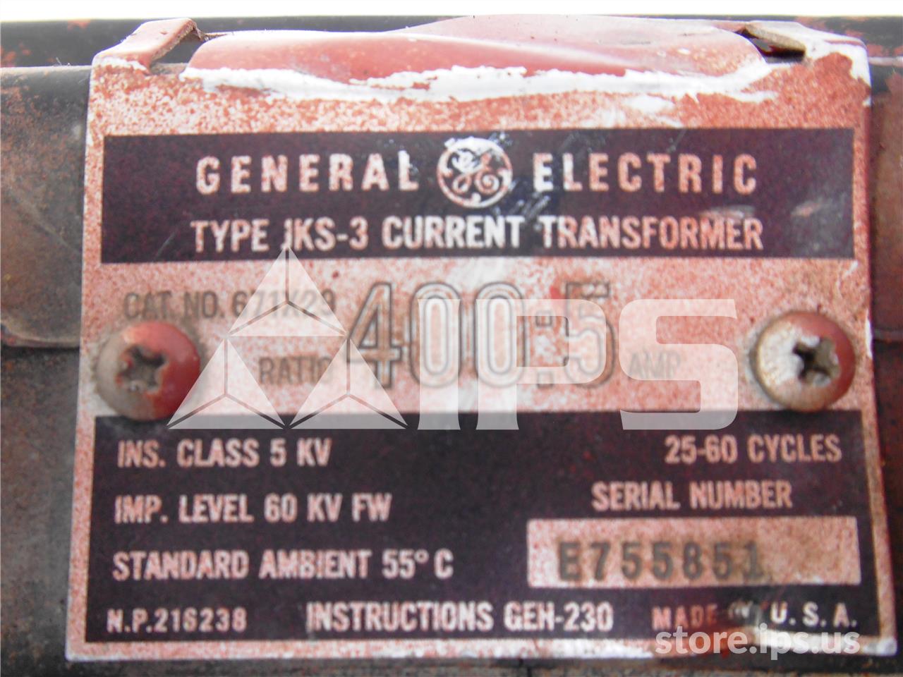 GE Jks-3 Current Transformer 400:5 Bar Type - Image 4