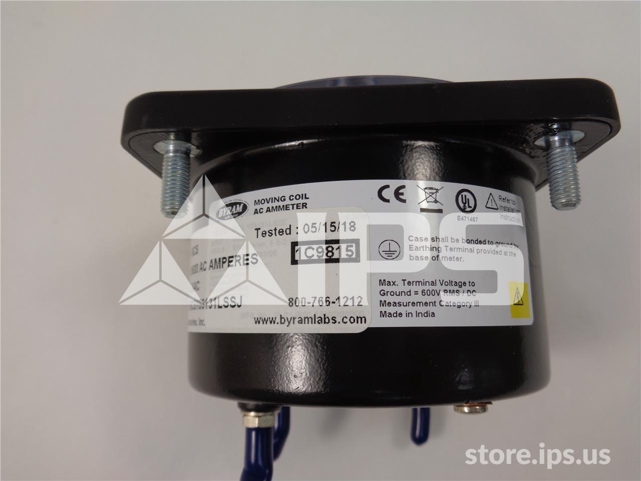 Byram Es Metal Case AC Ammeter New 0-600 Amps Full Scale, 5 Amps Max - Image 2