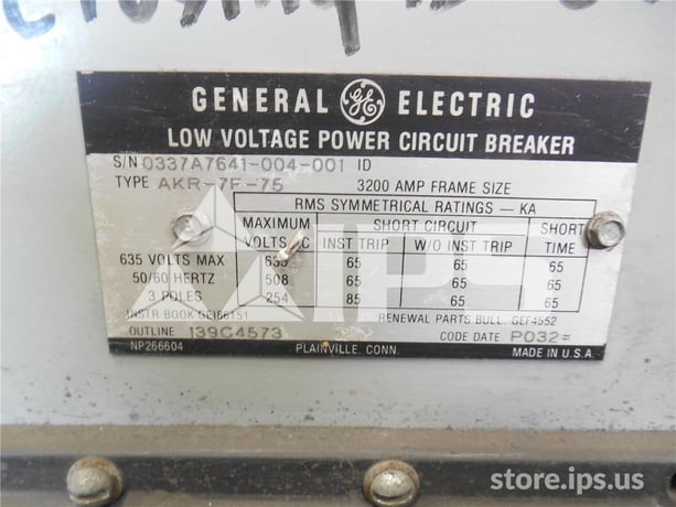 3200 Amps GE Akr-7f-75 Eo/do (akr-_f-75) 120 Volts AC Control, 3200 Amps Ct - Image 2