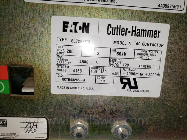 200 Amps Ch Ampgard Sl Vacuum Contactor 120 Volts AC Control - Image 4