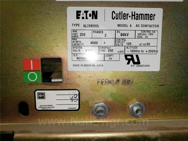 200 Amps Ch Ampgard Sl Vacuum Contactor Two Phase 120 Volts AC Control - Image 2