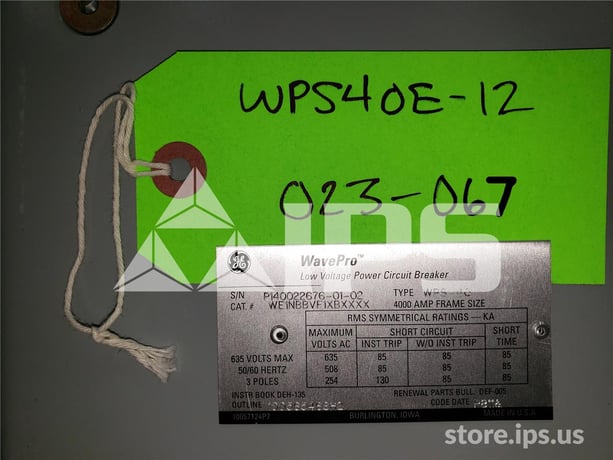 4000 Amps GE Wps-40 Eo/do We1nbbvf1xbxxxx Unused Surplus 120 Volts AC Control, Mvt Pm Lsg, 4000 Amps Ct, 4000 - Image 5