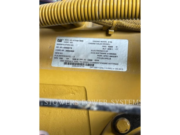 500 KW Caterpillar #C15, 302 hours, S/N NAP00492, 2014 - Image 6