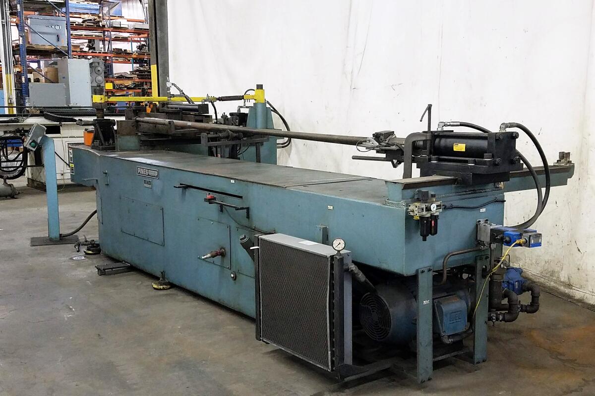 6" Pines #4 Tube Bender w/ Mandrel, Digital Controls, Overhead Tie, PDA - Image 2