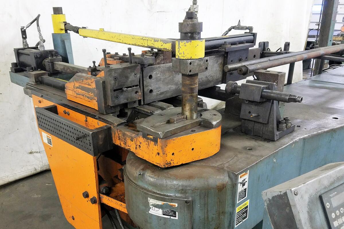6" Pines #4 Tube Bender w/ Mandrel, Digital Controls, Overhead Tie, PDA - Image 3