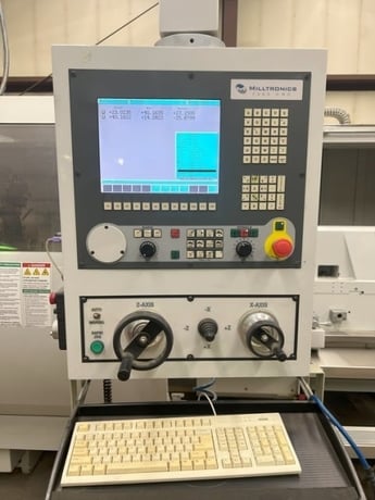 Milltronics #ML-40 Big Bore, CNC Lathe, 40" swing, 36" chuck, 2" bar, 80" centers, 40" turn diameter, 14" - Image 4