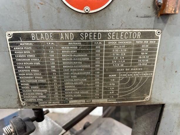 8-3/4" x 8-1/2" Rollin #SF8590, vertical band saw, 9' x 3/4" blade, 70-525 SFPM, 8-3/4" throat, 8.5" under - Image 7