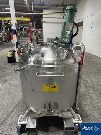 158 gallon Precision Stainless Reactor, 316L Stainless Steel, 38" diameter x 26" straight side, dish top & - Image 4