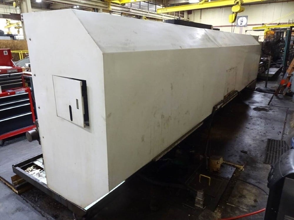 Vanguard #CAK80485D, 2-Axis flat bed CNC lathe, Fanuc Oi Mate, 4-jaw 25" chuck, 32" swing, 191" centers, 4.1" - Image 10