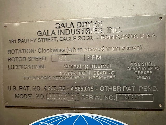 Gala #16.2ECLN-BF, Stainless Steel spin dryer, serial #982157 - Image 5