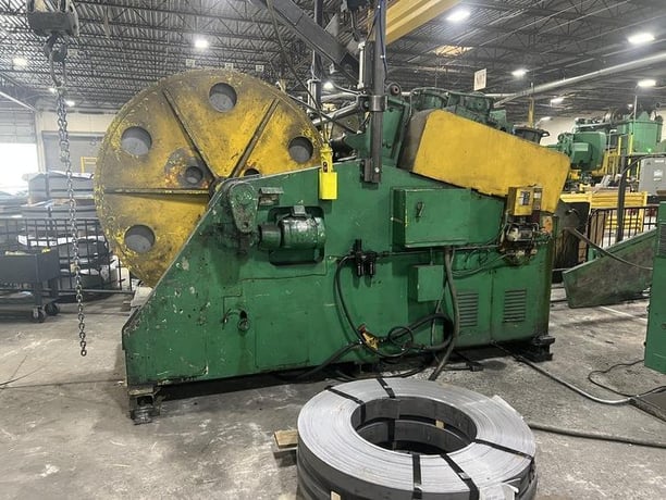 25000 lb. Coil Cradle Straightener, 24" x .250" stock, 72" outside dimension, 5-roll straightener, hold down - Image 2