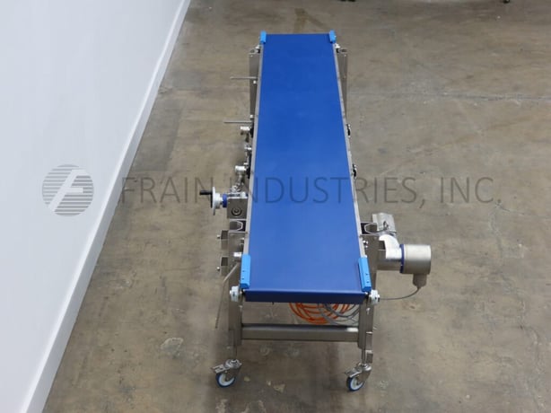 19-1/2" wide x 13.3' long, Alimec, Stainless Steel belt conveyor, mounted on locking casters - Image 3