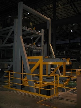 Copper tube basket storage, trolley & retrieval system, 4 level storage units, double stacl elevators - Image 2