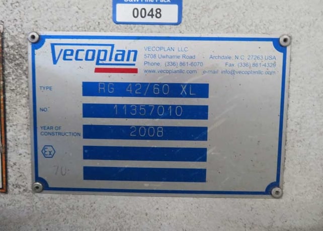 Vecoplan #RG42/60XL, single shaft shredder, 15 rotor w/double row of 48 total cutters, 2008 - Image 8