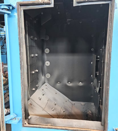Wheelabrator #WS-210S, spinner hanger shot blaster, 34" x56" x52", 2 blast wheels, 10 HP - Image 4