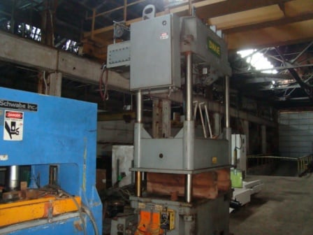 150 Ton, Dake #27-677, 4-post, 18" stroke, 40" daylight, 61" btwn posts, 62" x43" platen, nice, 1978 - Image 6