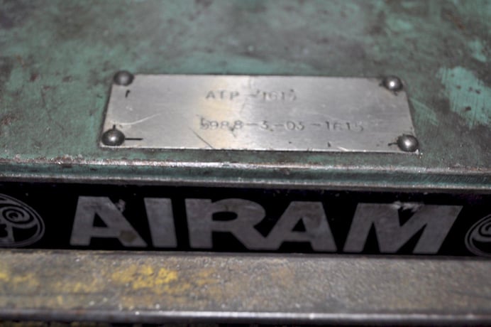 60 Ton, Airam #ATP-1615, cut-off press, 3 stroke, 13.3"Shut Height, 36" x32"bed, 235 SPM, adj tilt base - Image 10