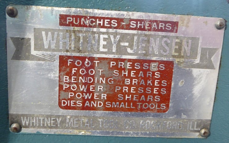 8 Ton, Whitney Jensen #34, lever press/punch, 24" throat - Image 9