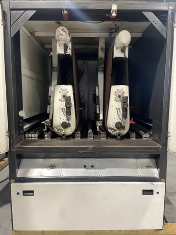 52" x 103" Timesavers #4221-45-00, dual head metal belt sander, 15-45 FPM, 38" passline, (2) 75 HP, 11" drum - Image 10