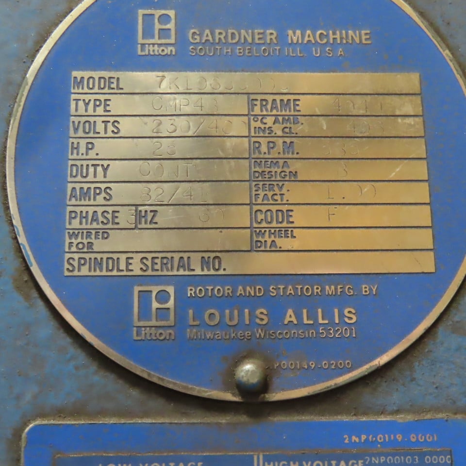 Gardner #2V-36M, 36" double disc vertical spring grinder, 25 HP 230 V. 3 phase 585 RPM - Image 3
