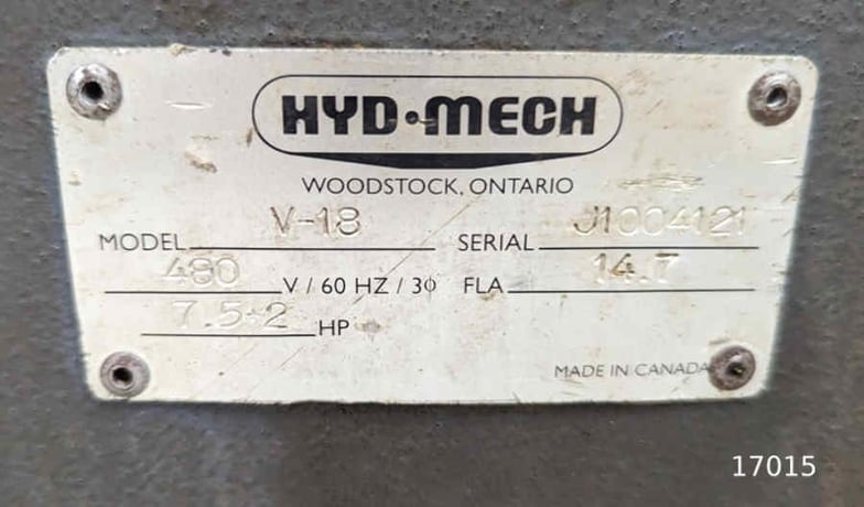 18" x 20" Hyd-Mech #V-18, vertical bandsaw, 1-1/4" x 14'11" blade, 7.5 HP, 65-385 SFM, 2004 - Image 4