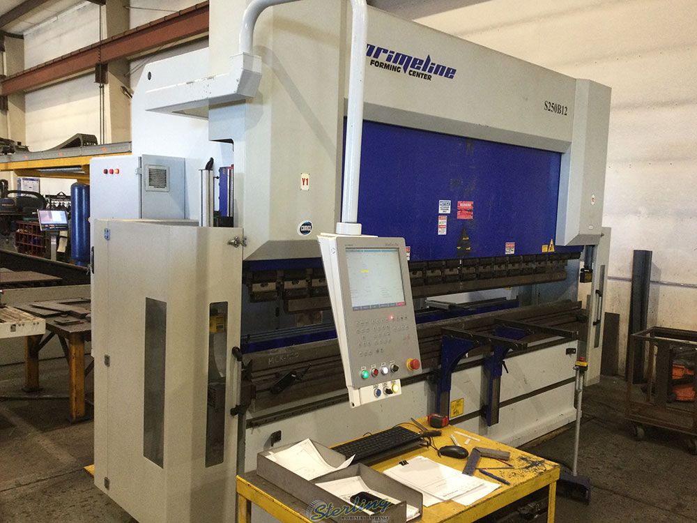 250 Ton, Primeline #S250B12, CNC hydraulic press brake, 12' overall, 126.03" between housing, 10.24" stroke - Image 2