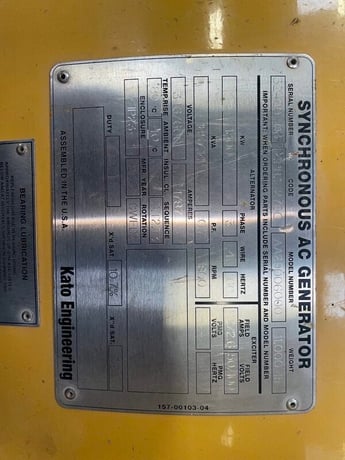1300 KW, 1800 RPM, Kato #AA29006000, generator end, 346/600 Volts, sound attenuated enclosure 00, 2013 - Image 7