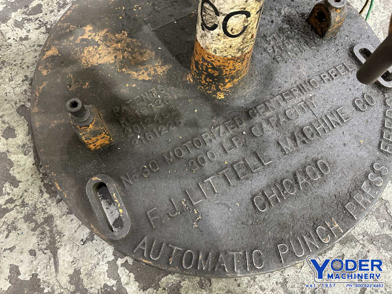 300 lb. Littell #300, motorized coil reel, 8" width, 8"-28" ID, 42" outside dimensions, 3 keepers, 1/3 HP - Image 7