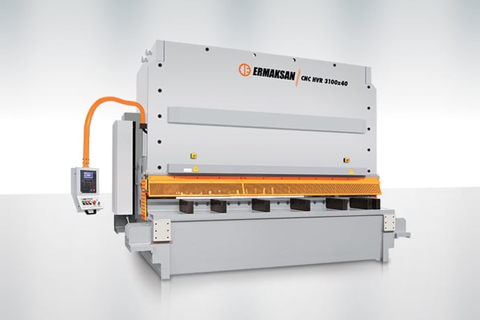 3/8" x 13' Ermaksan #HVR 3100-10, hydraulic variable rake shear, 12-22 SPM, 14 hydraulic holddowns, Ermaksan - Image 1