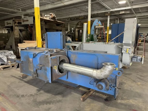 48" Wheelabrator #WMT-48, Shot Blast Table, 2 Wheels, 60" Work Height, Integral Dust Collector, 2007 - Image 1