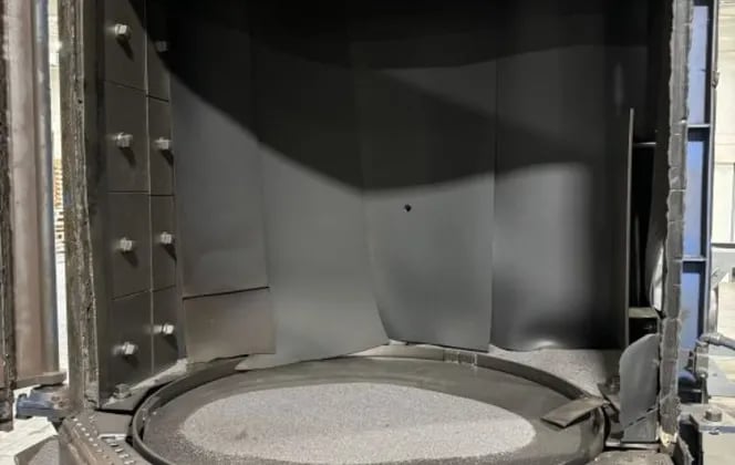 48" Wheelabrator #WMT-48, Shot Blast Table, 2 Wheels, 60" Work Height, Integral Dust Collector, 2007 - Image 6