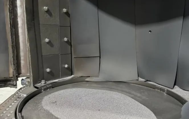 48" Wheelabrator #WMT-48, Shot Blast Table, 2 Wheels, 60" Work Height, Integral Dust Collector, 2007 - Image 7