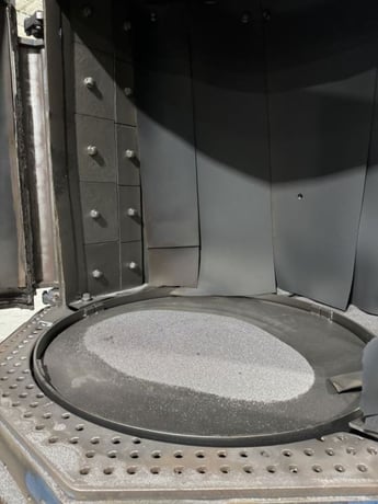 48" Wheelabrator #WMT-48, Shot Blast Table, 2 Wheels, 60" Work Height, Integral Dust Collector, 2007 - Image 8