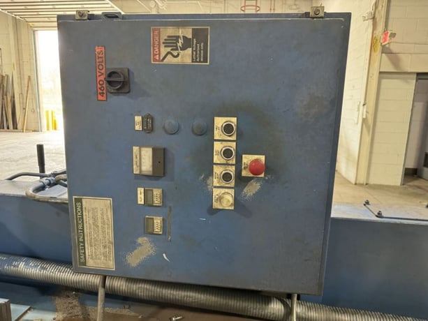 48" Wheelabrator #WMT-48, Shot Blast Table, 2 Wheels, 60" Work Height, Integral Dust Collector, 2007 - Image 11