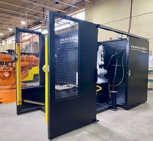Panasonic, PA-102S, VR-006 robot, G2 controller, indexer table, 60" swg, safety enclosure, 2010 - Image 2
