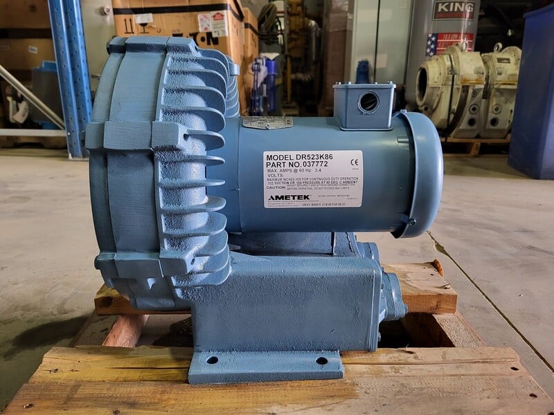 84 scfm, Ametek #DR523K86, Regenerative Blower, Centrifugal, 3 HP, 3450 RPM, 375 V. - Image 4