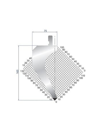 31.7" L x 6.5" H, Eurostamp #1031, 88 Degree Segmented Gooseneck Punch, Top Die, Flame Hardened - Image 1