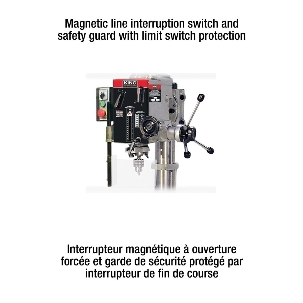 King Canada #KC-40HS, 1-1/4" gear head drilling machine, 21-3/4" x 19-1/2" table, 20-7/16" swing, 5" stroke - Image 2
