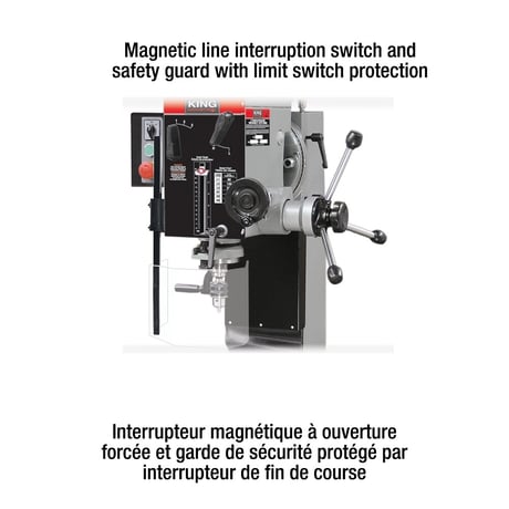 King Canada #KC-45, Gearhead Milling/Drilling Machine, 9-1/2" x 32-1/4" table, 220V - Image 9