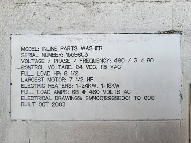 Gerref #Inline-Parts-Washer, Industrial thru feed Parts Washer, 1-24 kW & 1-18 kW Electric Heaters, 8.5/7.5 - Image 2