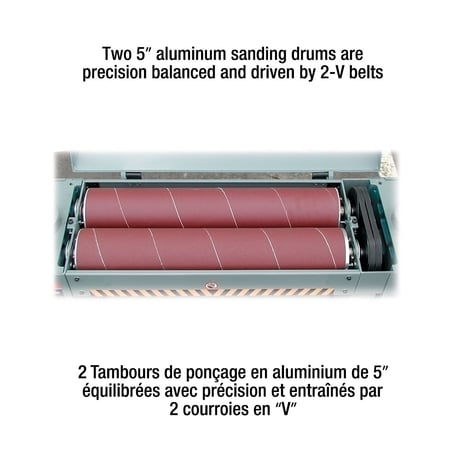 26" King Canada #KC-26DS, Dual Drum Sander, 12" Board thickness, 5" min. L Board, 5" x 120" Abrasive Belt - Image 2