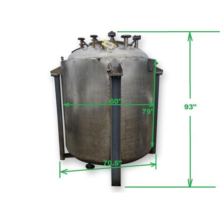 528 gallon Kalina, jacketed Stainless Steel pressure vessel reactor - Image 2