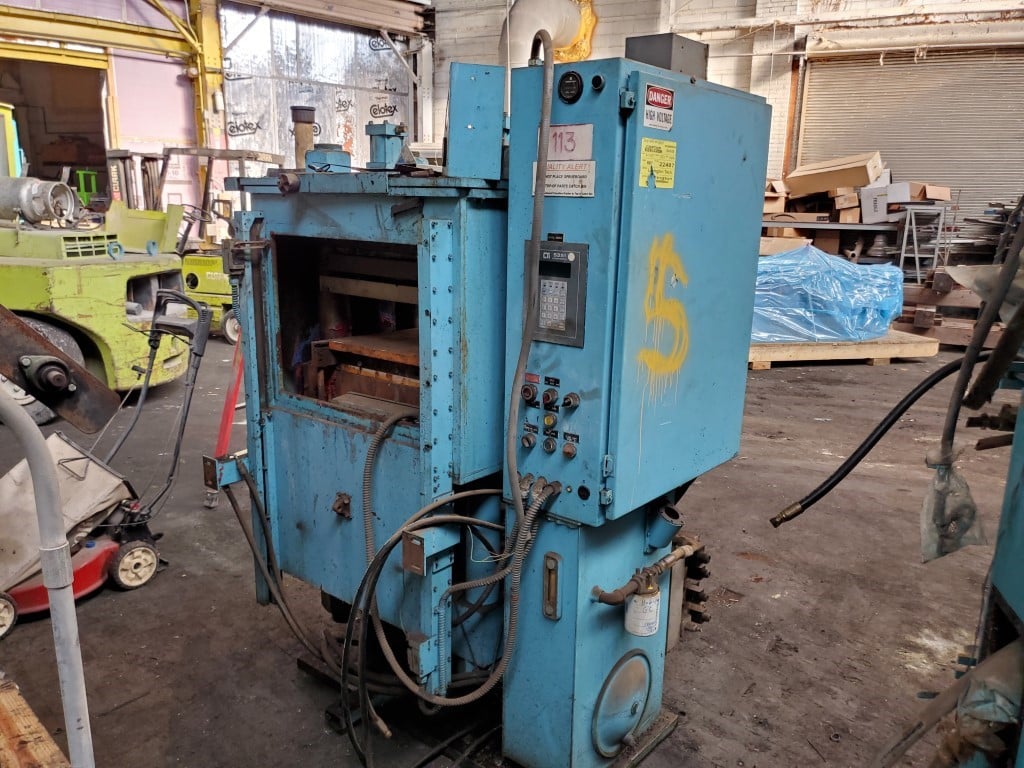150 Ton, TMP, hydraulic rubber press, 6 stroke, 6" DL, 18" x18", electric platen, self contained hydraulic - Image 6